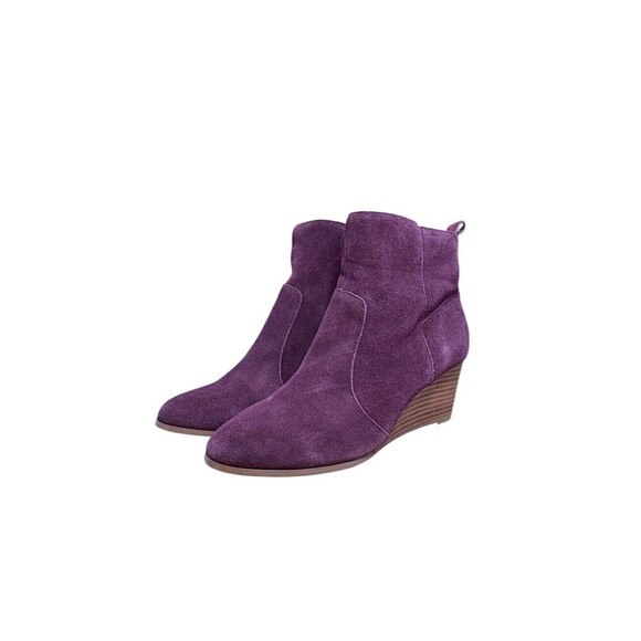 Violet & Red Leather Suede Jay Jay Ankle Bootie In Burgundy /Wine Color. Size 9 - Picture 1 of 8